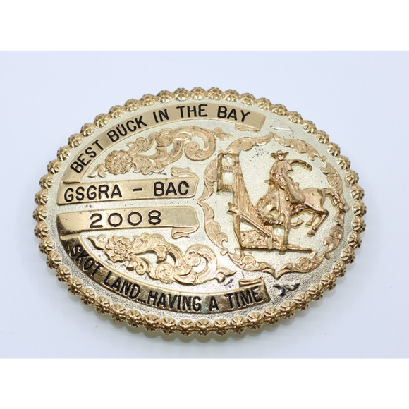 CRUMRINE 2008 Best Buck In The Bay GSGRA Bull Riding Champion Trophy Belt Buckle - Picture 1 of 3